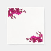 Serviette En Papier Fuchsia Orchidées sur White-Mariage- (Devant)