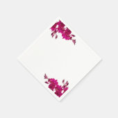 Serviette En Papier Fuchsia Orchidées sur White-Mariage- (Coin)