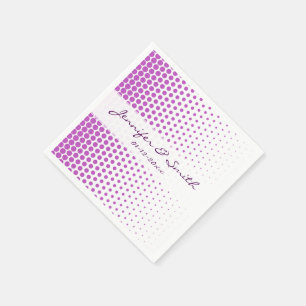 Serviette En Papier Fuchsia pois moderne blanc
