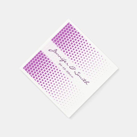 Serviette En Papier Fuchsia pois moderne blanc (Coin)