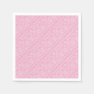 Serviette En Papier Fuchsia rose ananas Victorian Vintage Damask