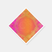 Serviette En Papier Fuchsia Rose Orange Et Or Mandala Indienne De Fête (Coin)