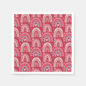 Serviette En Papier Fuchsia Valentines Day Rainbows (Devant)