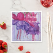 Serviette En Papier Fuchsias violet rose (En situation)