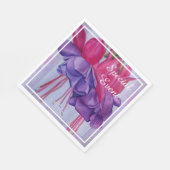 Serviette En Papier Fuchsias violet rose (Coin)