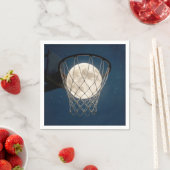 Serviette En Papier Full Moon In a Basketball Net (En situation)