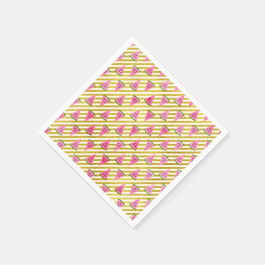 Serviette En Papier Fun and Cute Summer Watermelon fête d'anniversaire (Coin)