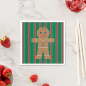 Serviette En Papier Fun and Fancy Christmas Gingbread Homme (En situation)
