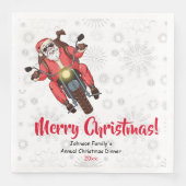 Serviette En Papier Fun Biker Père Noël Snowflakes Papier Napkin (Devant)