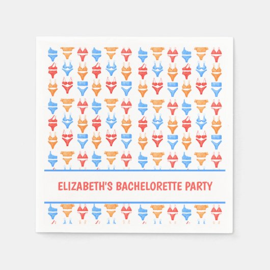 Serviette En Papier Fun Bikini Pool Party Bachelorette personnalisée (Devant)