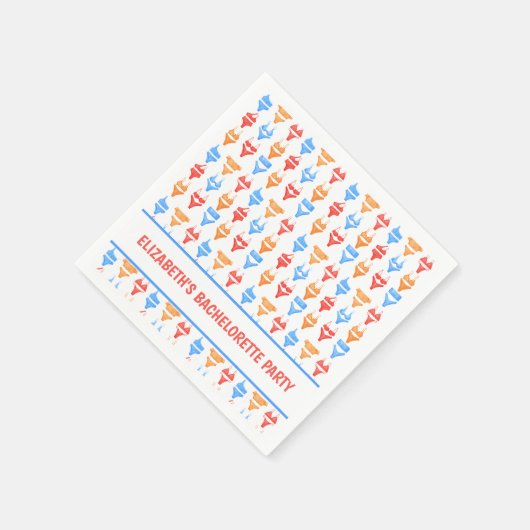 Serviette En Papier Fun Bikini Pool Party Bachelorette personnalisée (Coin)