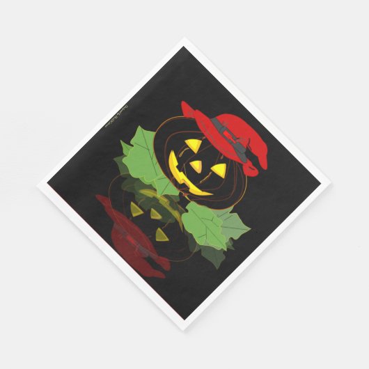 Serviette En Papier Fun Black Et Orange Halloween Party (Coin)