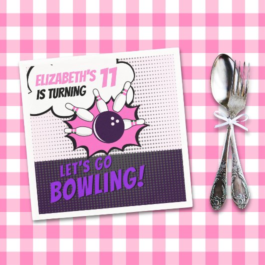 Serviette En Papier Fun Bowling-Style Birthday Girls