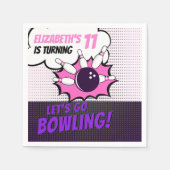 Serviette En Papier Fun Bowling-Style Birthday Girls (Devant)