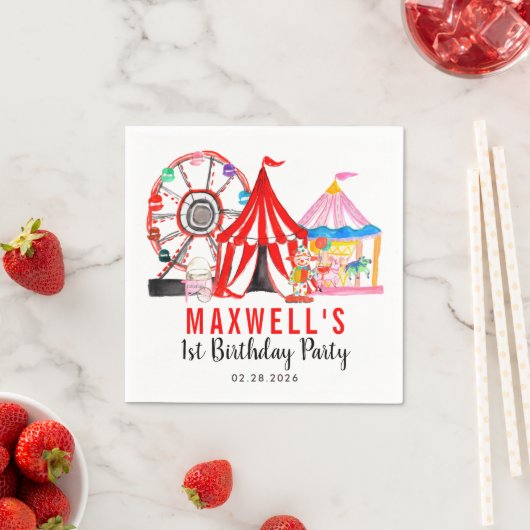 Serviette En Papier Fun Carnival Circus Festival Show Anniversaire de  (En situation)