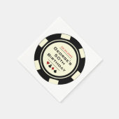 Serviette En Papier Fun Casino Poker Chip en noir off-blanc Anniversai (Coin)