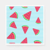 Serviette En Papier Fun Chic Watermelon Slices Blue Lines Motif (Devant)