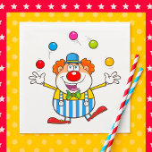 Serviette En Papier Fun Circus Clown Jongler des balles