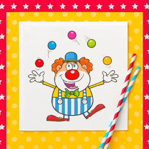 Serviette En Papier Fun Circus Clown Jongler des balles