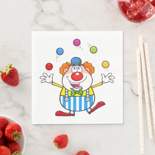 Serviette En Papier Fun Circus Clown Jongler des balles (En situation)