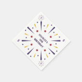 Serviette En Papier Fun Coloré Star fête d'anniversaire (Coin)