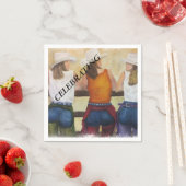 SERVIETTE EN PAPIER FUN COWGIRLS PAPIER NAPKINS (En situation)