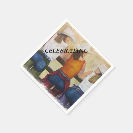 SERVIETTE EN PAPIER FUN COWGIRLS PAPIER NAPKINS (Coin)