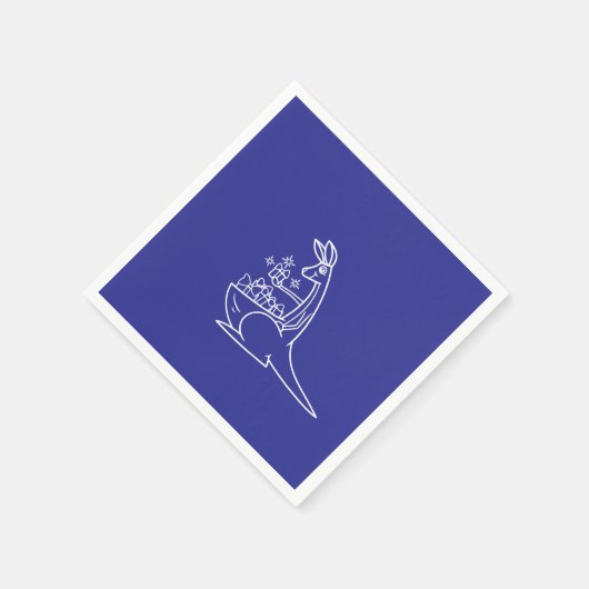 Serviette En Papier Fun Deep Blue Kangaroo Graphisme fête d'anniversai (Coin)