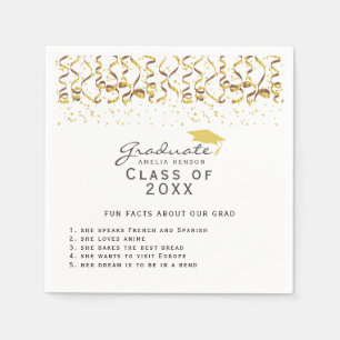Serviette En Papier Fun Fact à propos de Graduate Gold Confetti Gradua