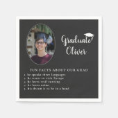 Serviette En Papier Fun Fact à propos de Graduate Photo Party (Devant)