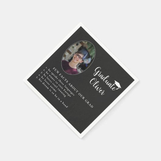 Serviette En Papier Fun Fact à propos de Graduate Photo Party (Coin)