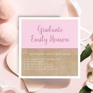 Serviette En Papier Fun Fact à propos de Graduate Pink Simple Graduate