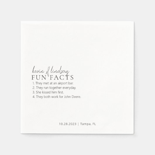 Serviette En Papier Fun Fact Cocktail Napkins (Devant)