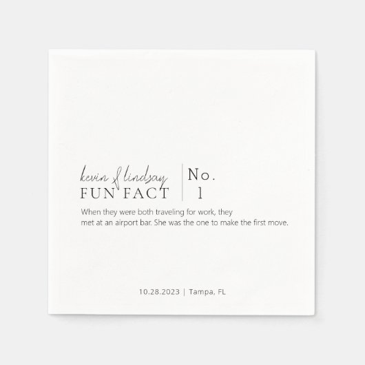 Serviette En Papier Fun Fact Cocktail Napkins (Devant)