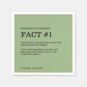 Serviette En Papier Fun Fact Green Mariage personnalisable (Devant)