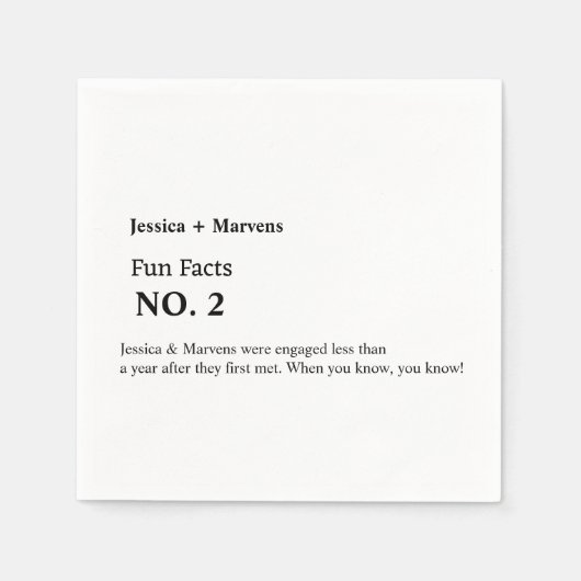 Serviette En Papier Fun fact mariage, dîner de répétition, douche nupt (Devant)