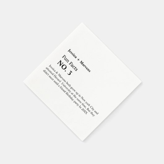 Serviette En Papier Fun fact mariage, dîner de répétition, soirée spéc (Coin)