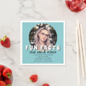 Serviette En Papier Fun Fact Mint Blue Graduate Photo Graduate (En situation)