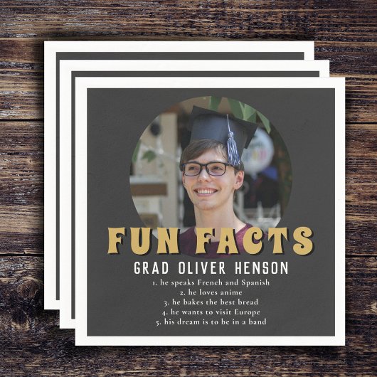 Serviette En Papier Fun Fact Modern Graduate Photo Graduate Party