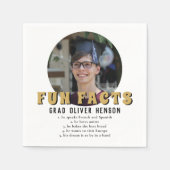 Serviette En Papier Fun Fact Modern Graduate Photo Graduate Party (Devant)