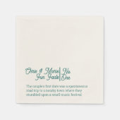 Serviette En Papier Fun Fact Napkin Green Mariage cockhour (Devant)