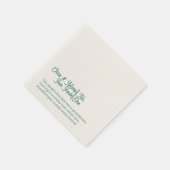Serviette En Papier Fun Fact Napkin Green Mariage cockhour (Coin)