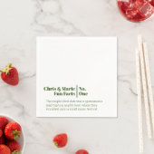 Serviette En Papier Fun Fact Napkin Green Mariage cockhour (En situation)