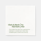 Serviette En Papier Fun Fact Napkin Green Mariage cockhour (Devant)
