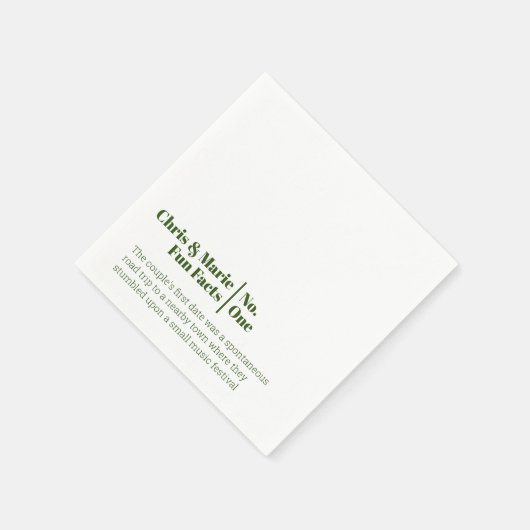 Serviette En Papier Fun Fact Napkin Green Mariage cockhour (Coin)