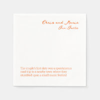 Fun Fact Napkin Mariage heure de cocktail