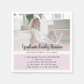 Serviette En Papier Fun Fact Pink Graduate Photo Party (Devant)