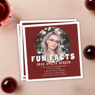 Serviette En Papier Fun Fact Red Graduate Photo Graduate Graduate