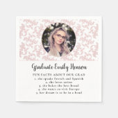 Serviette En Papier Fun Fact Rococo Diplômé Rococo Rose Photo Graduate (Devant)