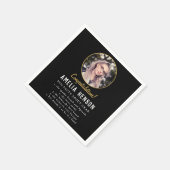 Serviette En Papier Fun Fact Simple Black Graduate Photo Graduate Dipl (Coin)